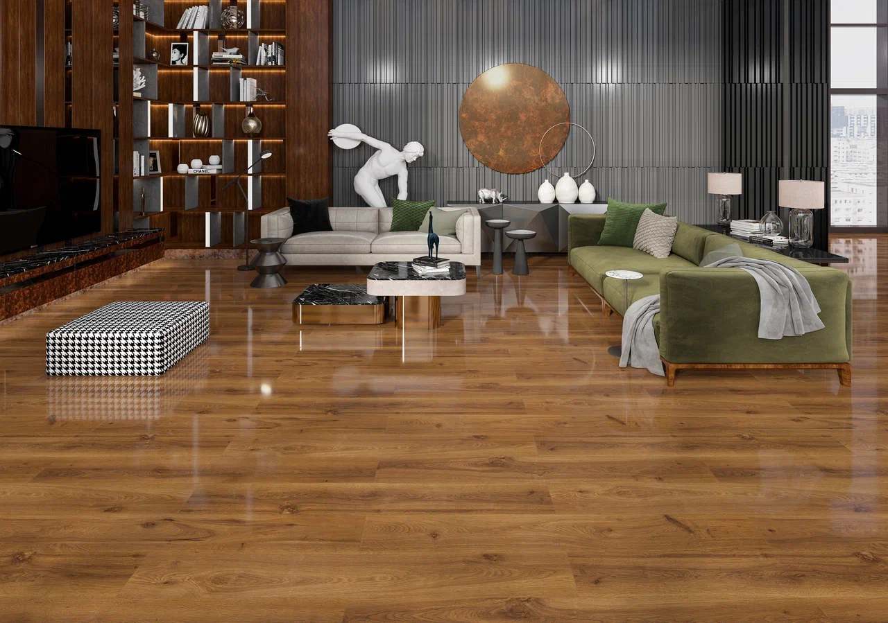 Ламинат MostFlooring Супер Глянец А11912 Дуб медовый