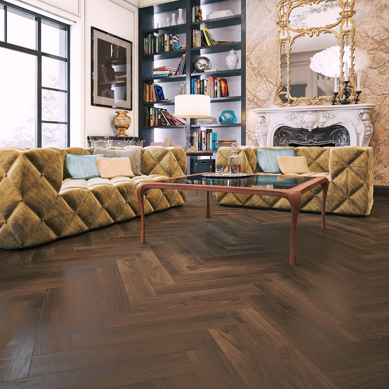 Кварцвинил Primavera Herringbone 3290 Дуб Орех Американский Браш